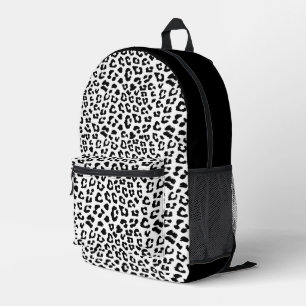 Sac À Dos Imprimé Empreinte de léopard noir et blanc