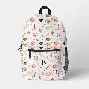 SAC À DOS IMPRIMÉ EMPREINTES DE PATTES MOTIFS CHIENS ET MOTIF BONES