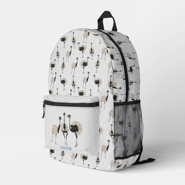 Sac À Dos Imprimé Emus Bird Lovers Personnalisé (Coin arrière droit)