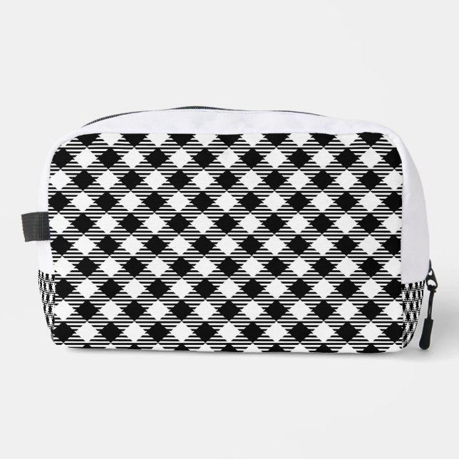 Sac à dos imprimé en quadrillage noir et blanc (Recto)