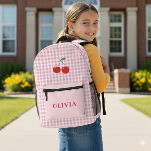 Sac À Dos Imprimé En vichy Filles Cerisier sur mesure