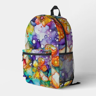 Sac À Dos Imprimé Encre Abstraite d'alcool floral