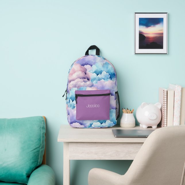 Sac À Dos Imprimé Enfant Amusant Nuages Pastel (Insitu)