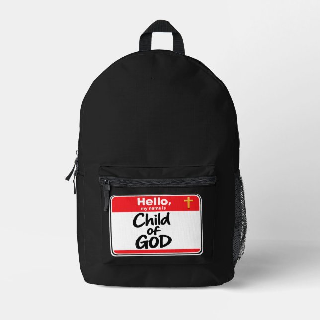 Sac À Dos Imprimé Enfant de DIEU - Badge de nom (Recto)