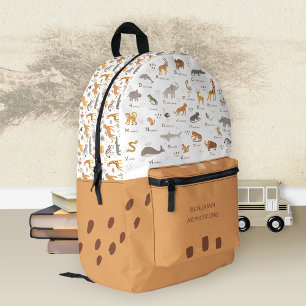 Sac À Dos Imprimé Enfants ABC Alphabet animal sauvage