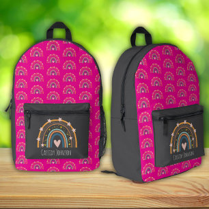 Sac À Dos Imprimé Enfants arc-en-ciel au charbon et rose 