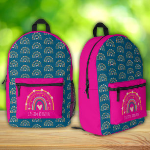 Sac À Dos Imprimé Enfants arc-en-ciel bleu et rose