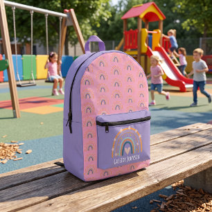 Sac À Dos Imprimé Enfants arc-en-ciel rose et lavande 
