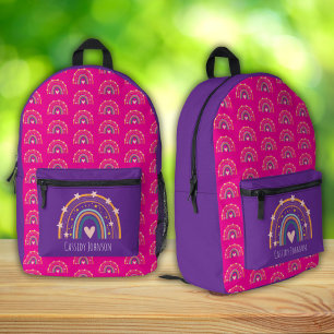 Sac À Dos Imprimé Enfants arc-en-ciel rose et violet