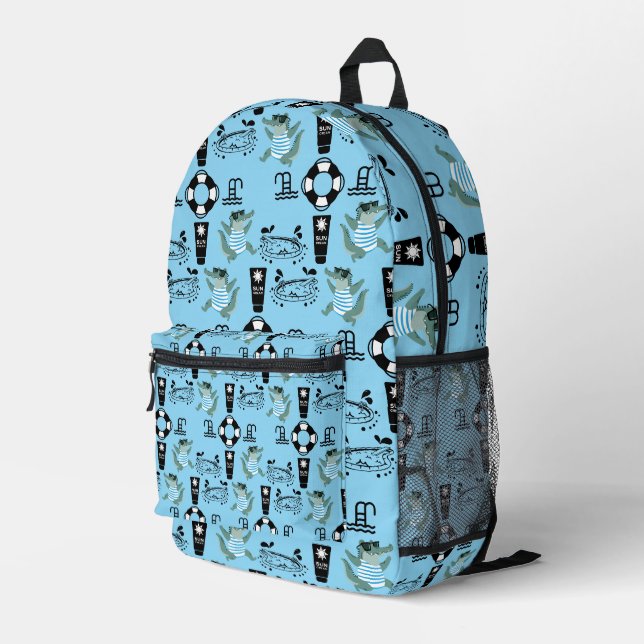 Sac À Dos Imprimé Enfants Mignons Natation Et Accessoire de Plage (Coin arrière droit)