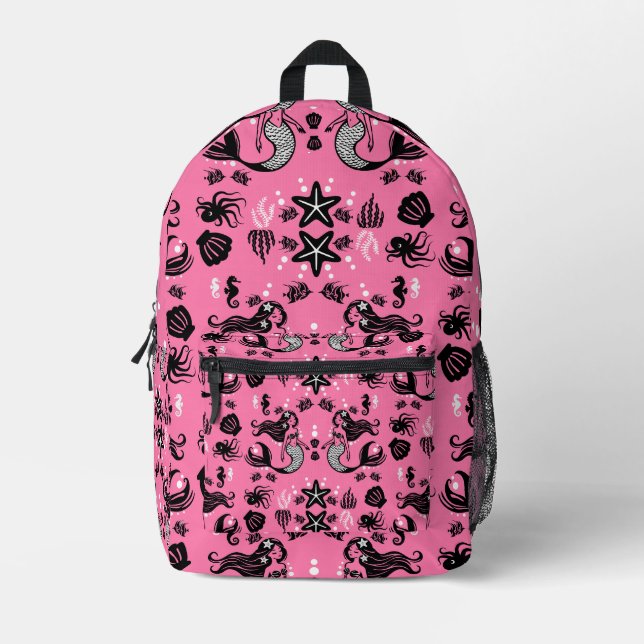 Sac À Dos Imprimé Enfants Sirène Rose (Recto)