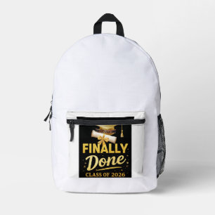 Sac À Dos Imprimé Enfin fait, design de remise des diplômes de la pr