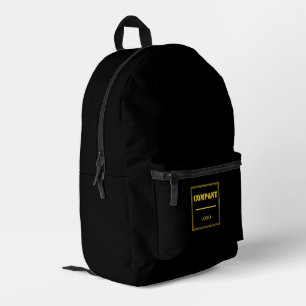 Sac À Dos Imprimé Entreprise personnalisée noire moderne sur mesure