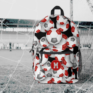 Sac À Dos Imprimé équipe d'athlétisme couleurs rouge gris ballons de