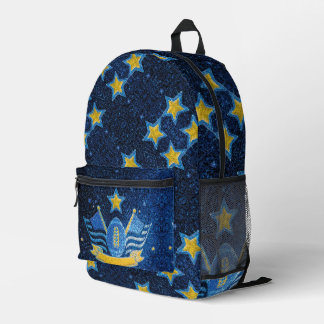Sac À Dos Imprimé Équipe de football à paillettes or et bleu Fan Spo