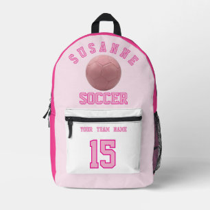 Sac À Dos Imprimé Équipe de FOOTBALL Nom personnalisé Sports Rose ro