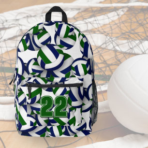 Sac À Dos Imprimé équipe de volley-ball bleu vert couleurs sport