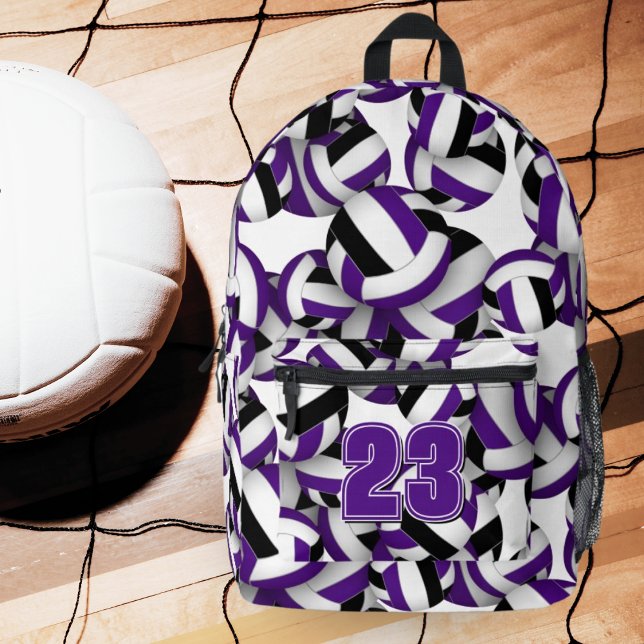 Sac À Dos Imprimé équipe de volley-ball noir violet couleurs personn (Créateur téléchargé)