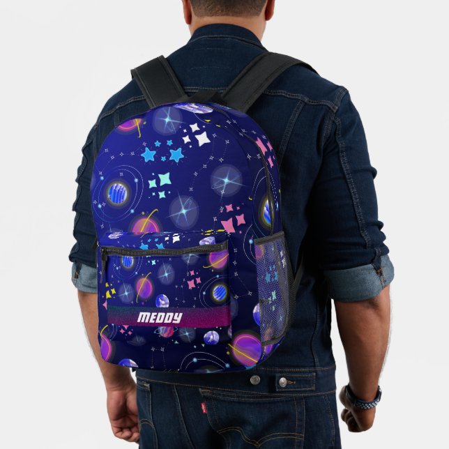 Sac À Dos Imprimé espace extérieur galaxie planètes couleur bleu (Insitu (Modèle))