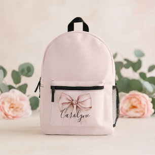 Sac À Dos Imprimé esthétique de coquette avec noeud rose Nom personn