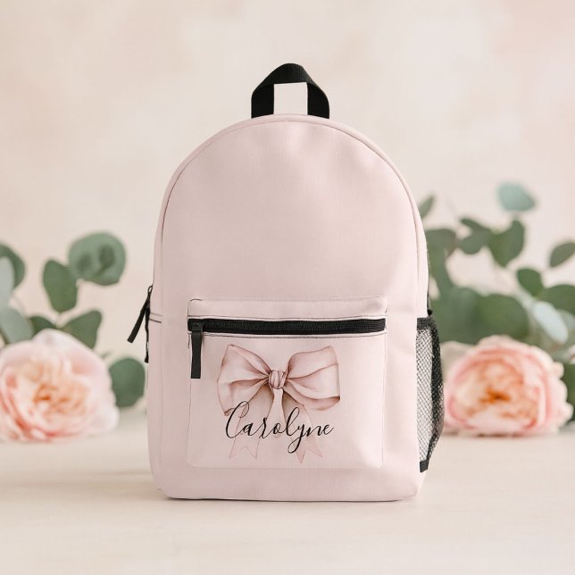 Sac À Dos Imprimé esthétique de noeud papillon rose coquette Nom per (Créateur téléchargé)