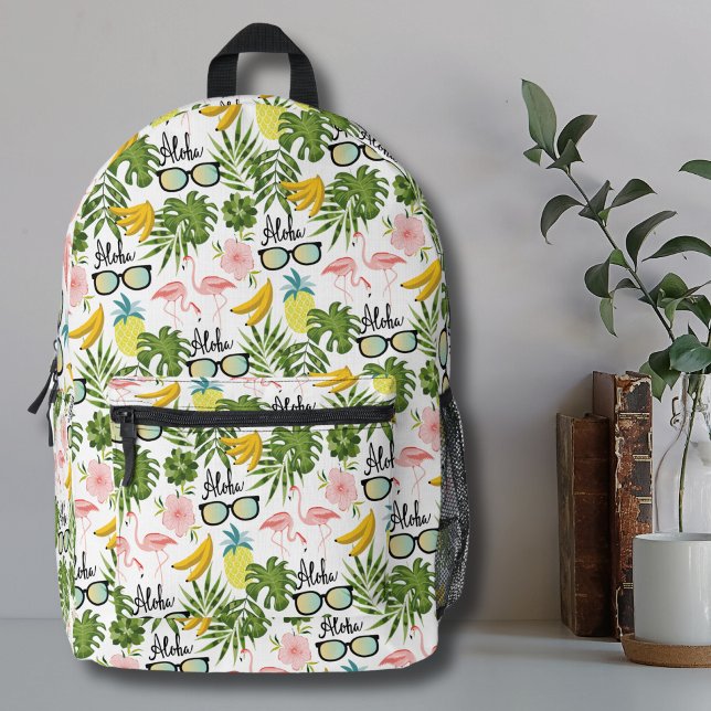 Sac À Dos Imprimé Été Amusants Motif Tropical (Fun Cute Tropical Pineapple Pink Flamingo Pattern Printed Backpack)