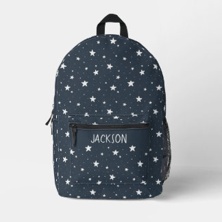 Sac À Dos Imprimé Étoiles Boho Moderne Enfants Nom Bleu Foncé Ciel É