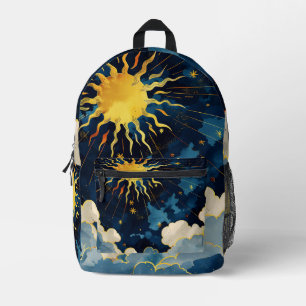 Sac À Dos Imprimé Étoiles célestes et nuages bleus modernes