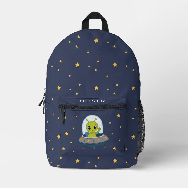 Sac À Dos Imprimé Étoiles d'alien mignon Espace Enfants (Recto)