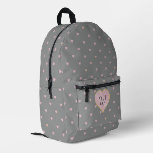 Sac À Dos Imprimé Étoiles dans des cœurs sur fond gris