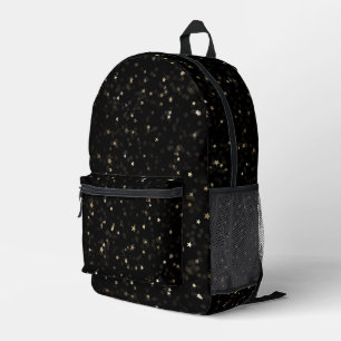 Sac À Dos Imprimé Étoiles D'Or Éparpillées Sur Noir
