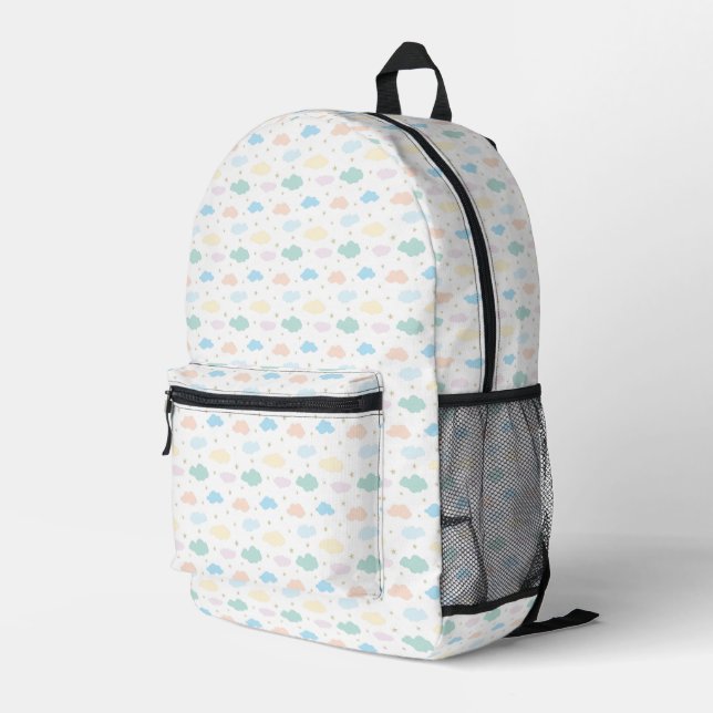 Sac À Dos Imprimé Étoiles et nuages Pastel (Coin arrière droit)