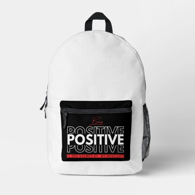 Sac À Dos Imprimé Être positif (Recto)