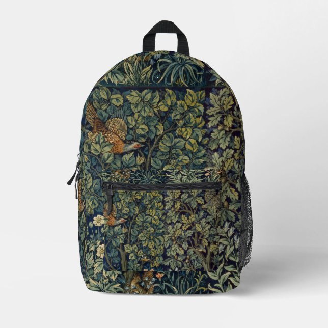 Sac À Dos Imprimé Faisan d'arbre boisé William Morris (Recto)