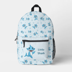 Sac À Dos Imprimé Famille de requins heureux à motif bleu