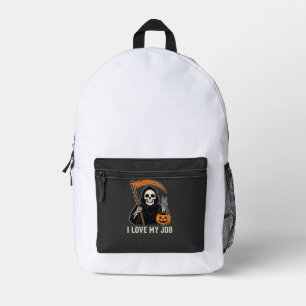 Sac À Dos Imprimé Faucheuse J'aime Mon Travail Design Halloween