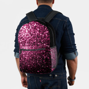 Sac À Dos Imprimé Faux paillettes roses foncés et noires