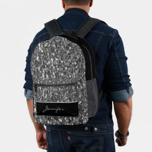 Sac À Dos Imprimé Faux parties scintillant gris foncé scintillant no