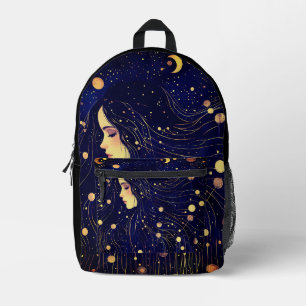 Sac À Dos Imprimé Femme céleste déesse Lune étoiles Ciel