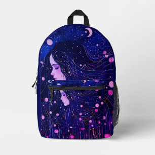 Sac À Dos Imprimé Femme céleste déesse Lune étoiles Ciel