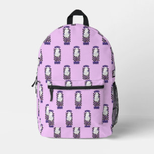 Sac À Dos Imprimé Femme "Éffrayant Babe" Halloween Ghost Retro Purpl