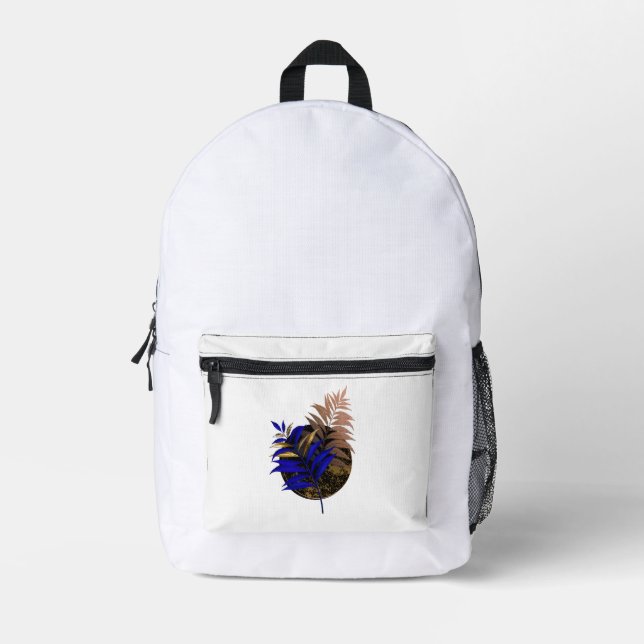 Sac À Dos Imprimé Ferme bleue sur cercle noir (Recto)