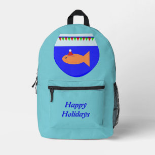 Sac À Dos Imprimé Fête de Noël Poisson d'or personnalisé