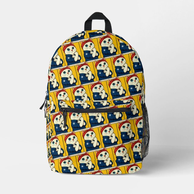 Sac À Dos Imprimé Fête des mères de maman chats (Recto)