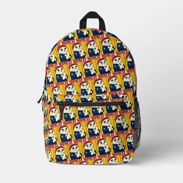 Sac À Dos Imprimé Fête des mères de maman chats (Recto)