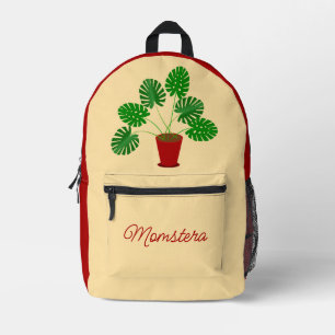 Sac À Dos Imprimé Fête des mères Monstera Plante personnalisé