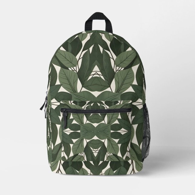 Sac À Dos Imprimé Feuille verte (Recto)