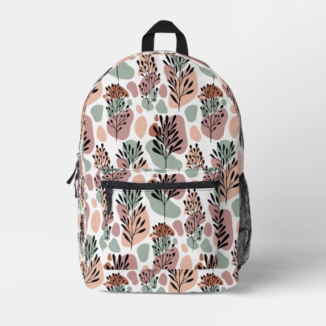Sac À Dos Imprimé Feuilles et formes organiques (Recto)
