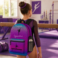 Fille de gymnastique dégradé bleu violet