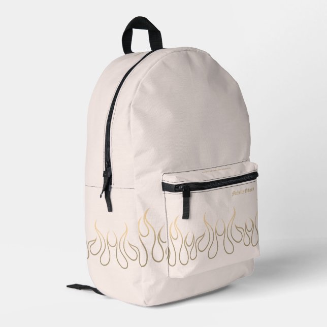 Sac À Dos Imprimé Fille élégante flamme rose or (Coin arrière gauche)